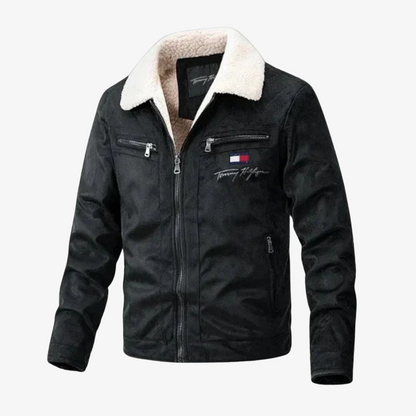 OUTLET™ Suede Jacket with Fur Collar