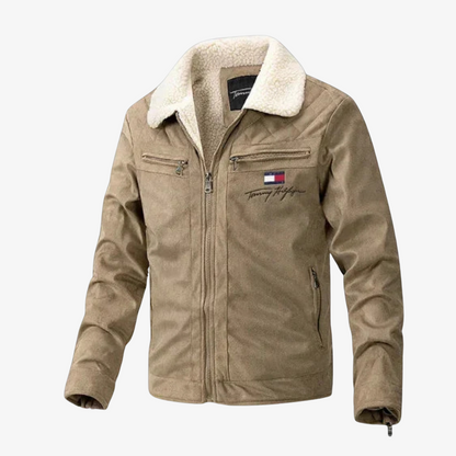 OUTLET™ Suede Jacket with Fur Collar