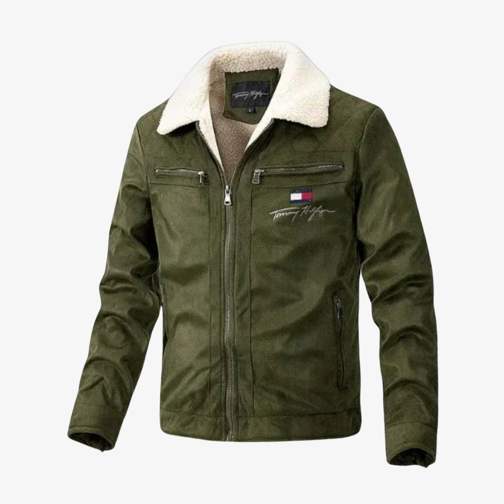 OUTLET™ Suede Jacket with Fur Collar