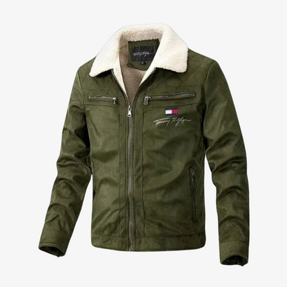 OUTLET™ Suede Jacket with Fur Collar