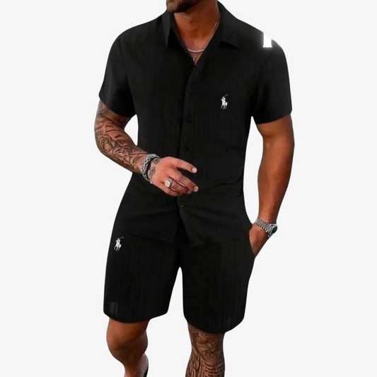 OUTLET™ Ribbed Fabric Set – Shirt & Shorts