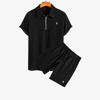 OUTLET™ Casual Set – Zip Polo Shirt & Shorts