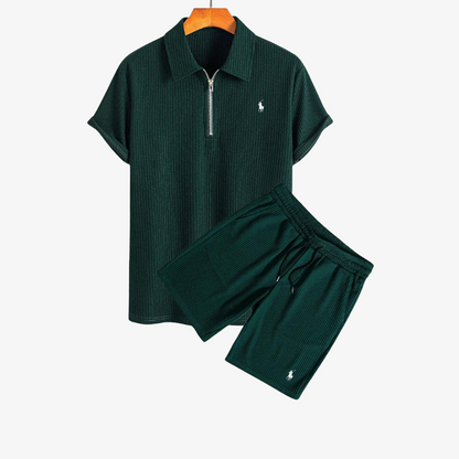 OUTLET™ Casual Set – Zip Polo Shirt & Shorts