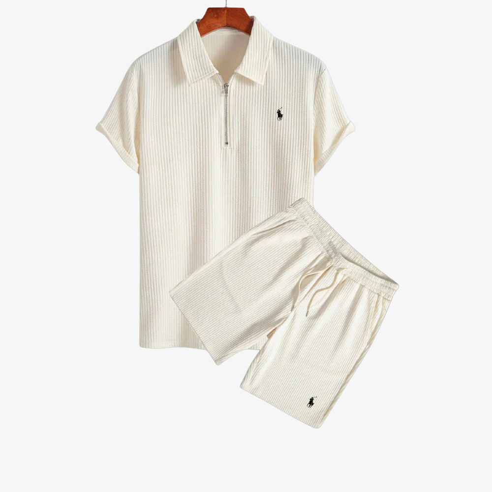 OUTLET™ Casual Set – Zip Polo Shirt & Shorts