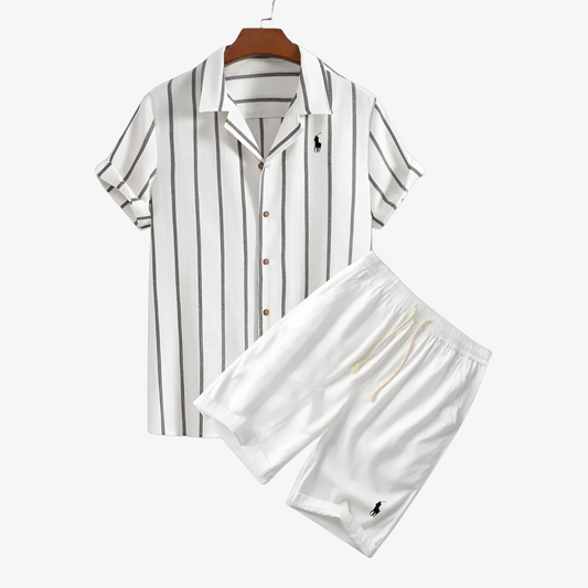 OUTLET™ Striped Two-Piece Set – Shirt & Shorts